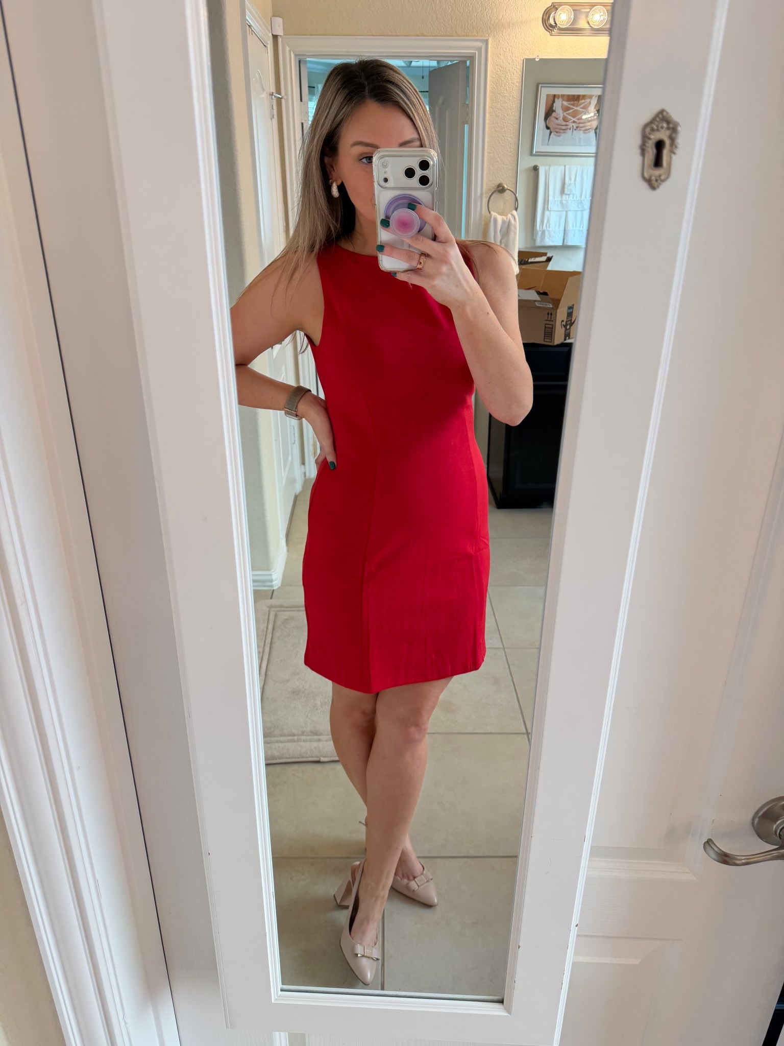 This is a perfect (and very forgiving) dress!! I almost wore this to Christmas Eve service but didn’t have a sweater that matched well. 

This dress can be dressed up for work, church, a casual wedding, date night 
Or dressed down with a cute sweater thrown over your shoulders and sneaked 

#LTKFindsUnder50 #LTKmomlife #LTKMidsize
