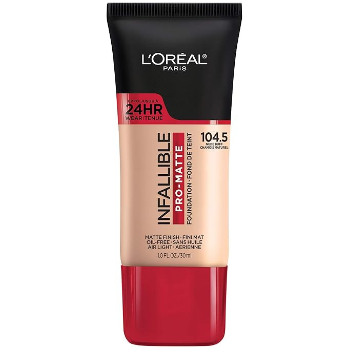 L'Oreal Paris Cosmetics Makeup Infallible Pro-Matte Liquid Longwear Foundation, Nude Buff, 1 fl o... | Amazon (US)