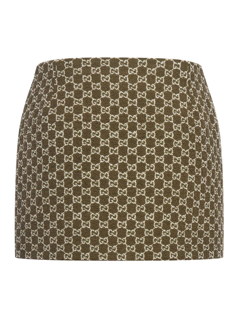 GUCCI Green/White GG Cotton Skirt New & Authentic | eBay US