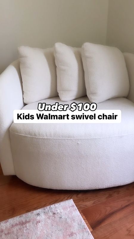 This kids Sherpa swivel chair from Walmart is a little mini version of the viral Beautiful brand one and is soooo cute and high quality! It’s on sale for under $100 right now 😍

#LTKFindsUnder100 #LTKSaleAlert #LTKHome