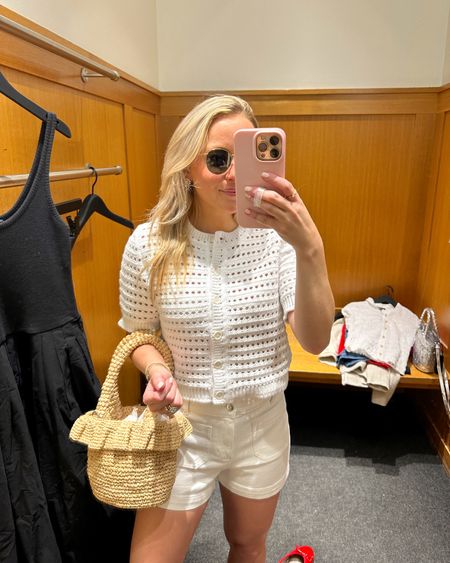 White on white for this classic summer look! Adore this white crochet top and the white jean shorts that aren’t too short but also aren’t too long 👏🏻 Fit is true to size in both. In the S in the top and the 00 in the shorts! 🤍 #JCrew #JCrewObsessed #classicstyle #springstyle #springstyleinspo #outfitinspo #summerstyle #summerinspo #springbreakoutfits 


#LTKitbag #LTKSeasonal #LTKsalealert