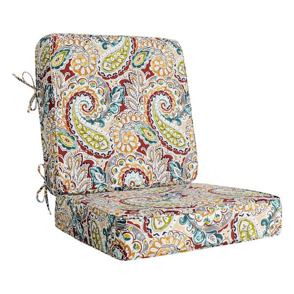 2-Piece Paisley Chili Outdoor Deep Seat Cushion | At Home