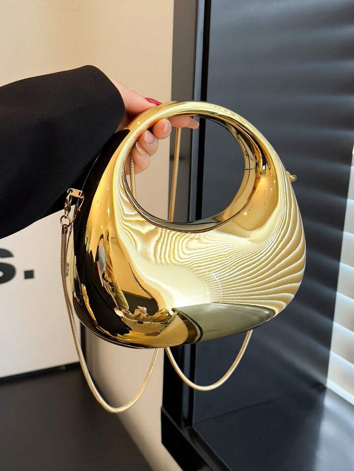 1pc New Arrival Golden Acrylic Clutch Bag,Fashionable Personalized Handbag For Evening Party With... | SHEIN