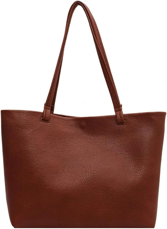 Soft Vegan Leather Tote Bag for Women Large Capacity Shoulder Purse Casual Work Handbag Top Handl... | Walmart (US)