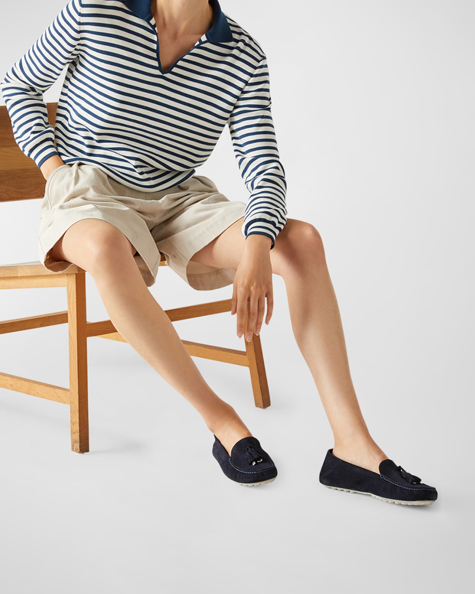 Suede Tassel Moccasin Loafers | Neiman Marcus