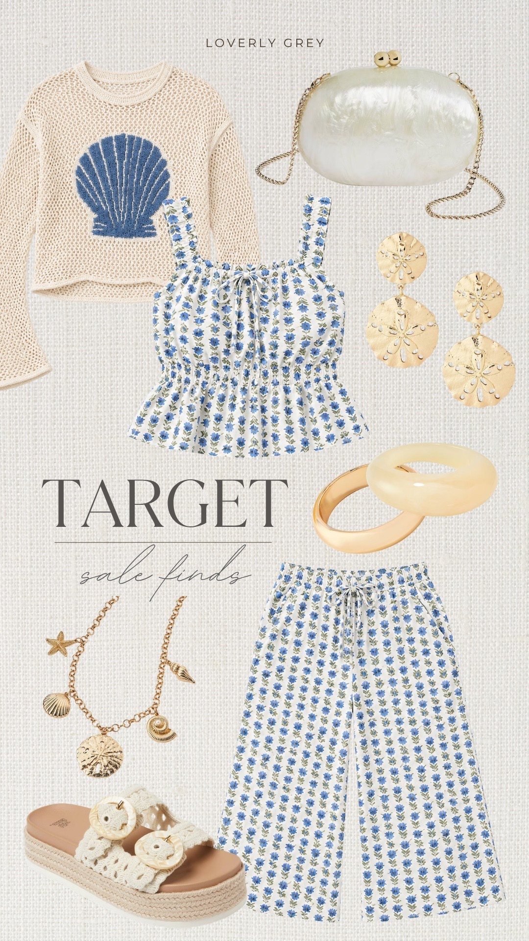 These blue coastal-inspired Target finds are giving major summer getaway energy. The floral set paired with the shell sweater and beachy accessories feels fun, relaxed, and easy to style for warm weather. I also can’t get over how cute those platform sandals are.

#LTKootd #LTKgrwm #LTKdayinmylife