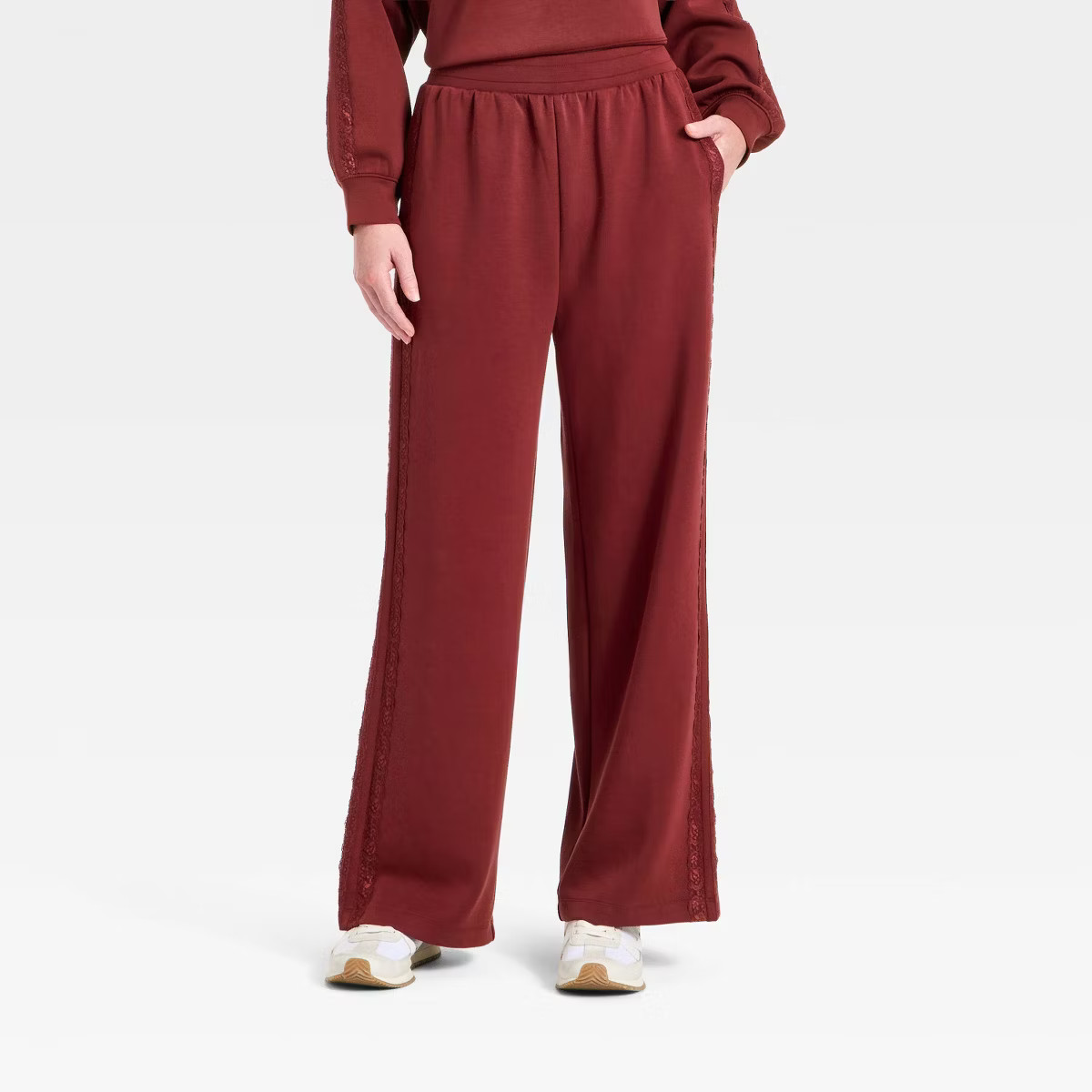 Women's Airy Sleek Lace Detail Track Pants - All In Motion™ | Target