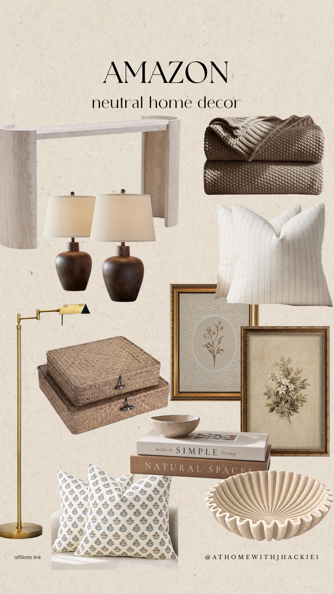 Amazon neutral home decor, neutral home decor, Amazon home finds, organic modern decor, cozy neutral decor, modern traditional decor, neutral living room decor, Amazon decor finds, affordable home decor, neutral throw pillows, vintage inspired wall art, woven storage boxes, brass floor lamp, neutral table lamps, coffee table decor, warm neutral home, timeless home decor

#LTKHome
