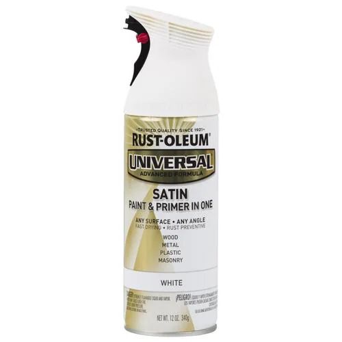 Rust-Oleum Universal Satin White Spray Paint and Primer In One (NET WT. 12-oz) | Lowe's