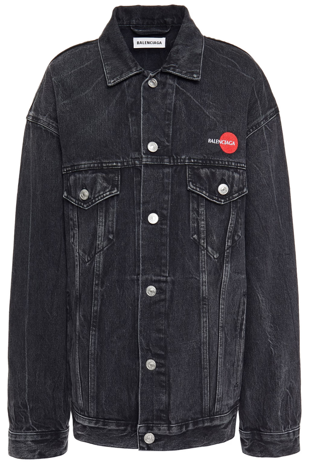 Uniform oversized embroidered faded denim jacket | The Outnet (US and CA)