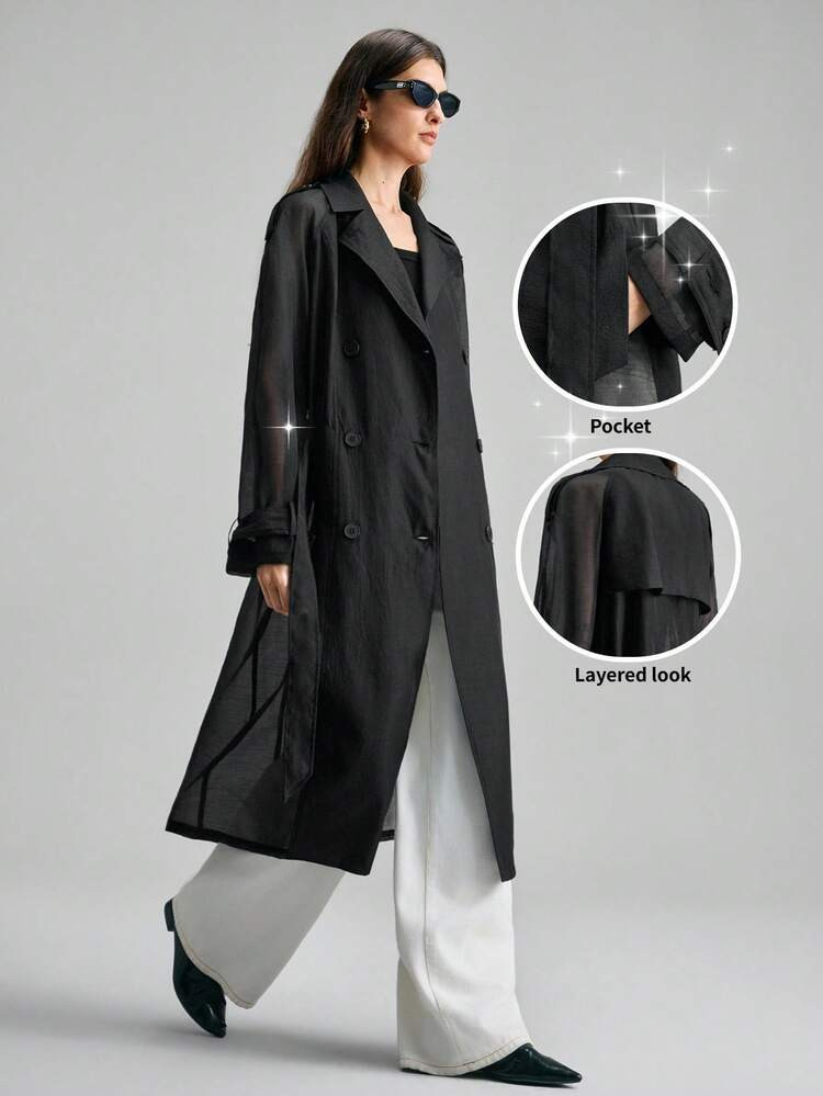 CA$54.28
Free Shipping
Ontre 2026SS New Women's Trench Coat, Semi-Sheer, Long Sleeve, Loose Fit, Fashion Versatile, Woven Fabric, Suitable For Valentine's Day, Wedding Season, Sheer Design, Loose Fit, Open Front, Casual Chic Trench Coat, Wedding Guest Attire, Holiday Party, Romantic Valentine's Day
4.95
(100+)
Color: Black



Size
CA
US 2 (XS)
US 4 (S)
US 6 (M)
US 8/10 (L)
Check My Size
Size Guide
 95% found it true to size 
Not your size? Tell us
 | SHEIN