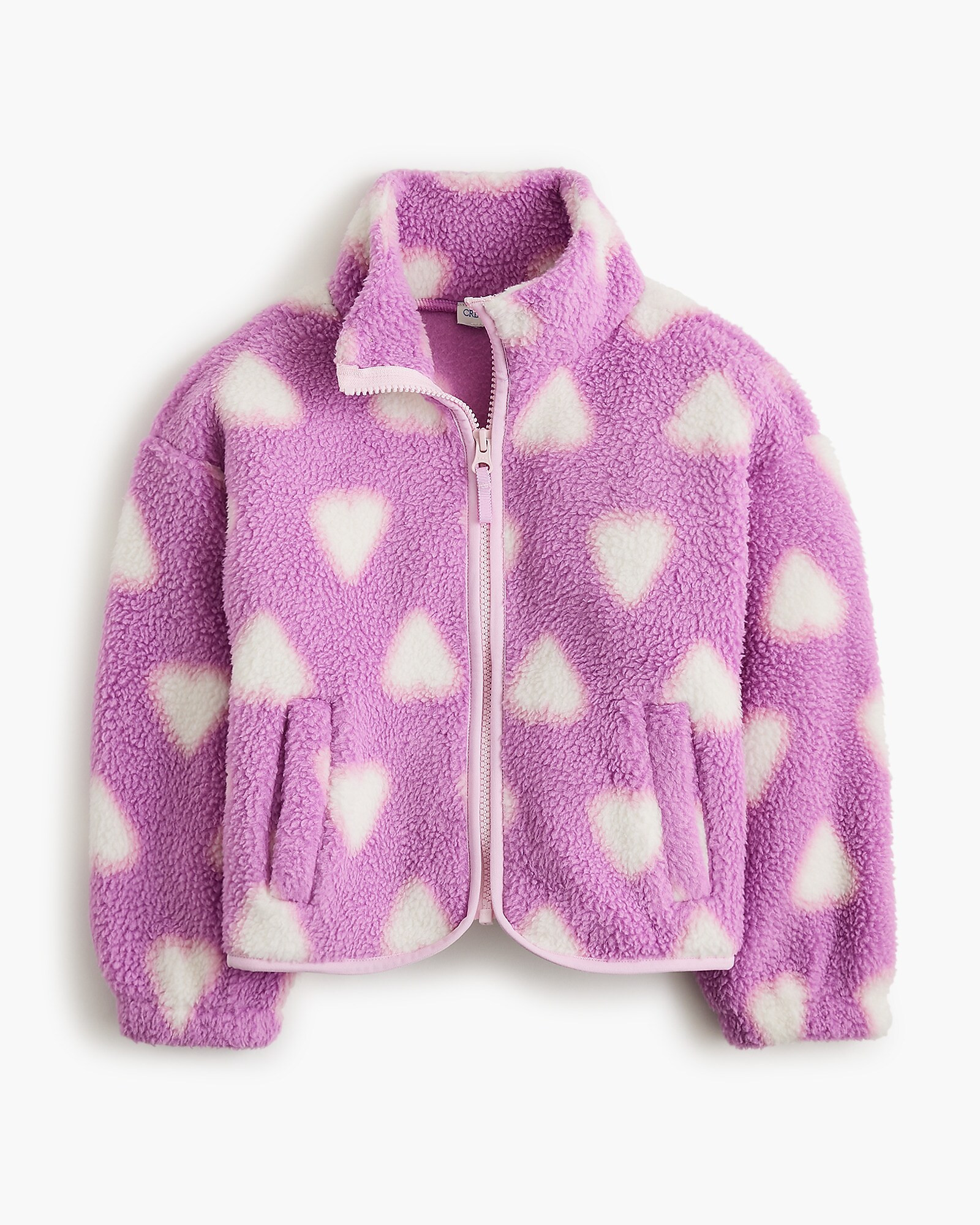 Girls' heart sherpa full-zip | J.Crew Factory