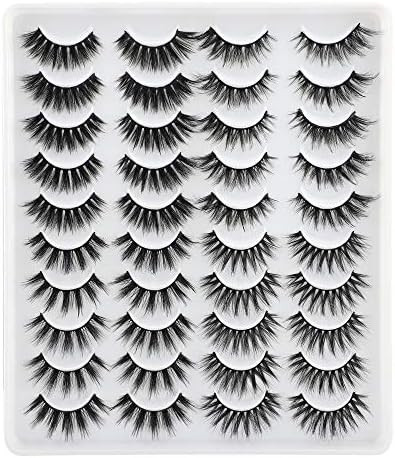 Lanflower False Eyelashes 20 Pairs 4 Styles Fluffy Long Dramatic Lashes Pack Wholesale Bulk | Amazon (US)