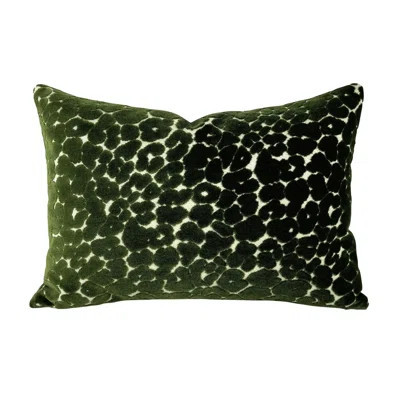 Emerald Silk Velvet Lumbar Pillow Cover and Insert