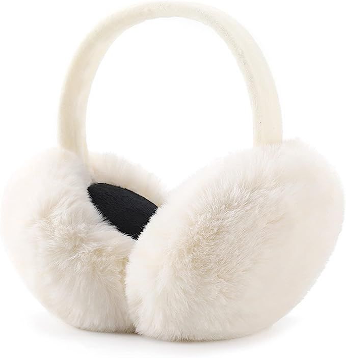 Airmoon Ear Muffs for Women - Winter Ear Warmers - Soft & Warm Cable Knit Furry Fleece Earmuffs -... | Amazon (UK)