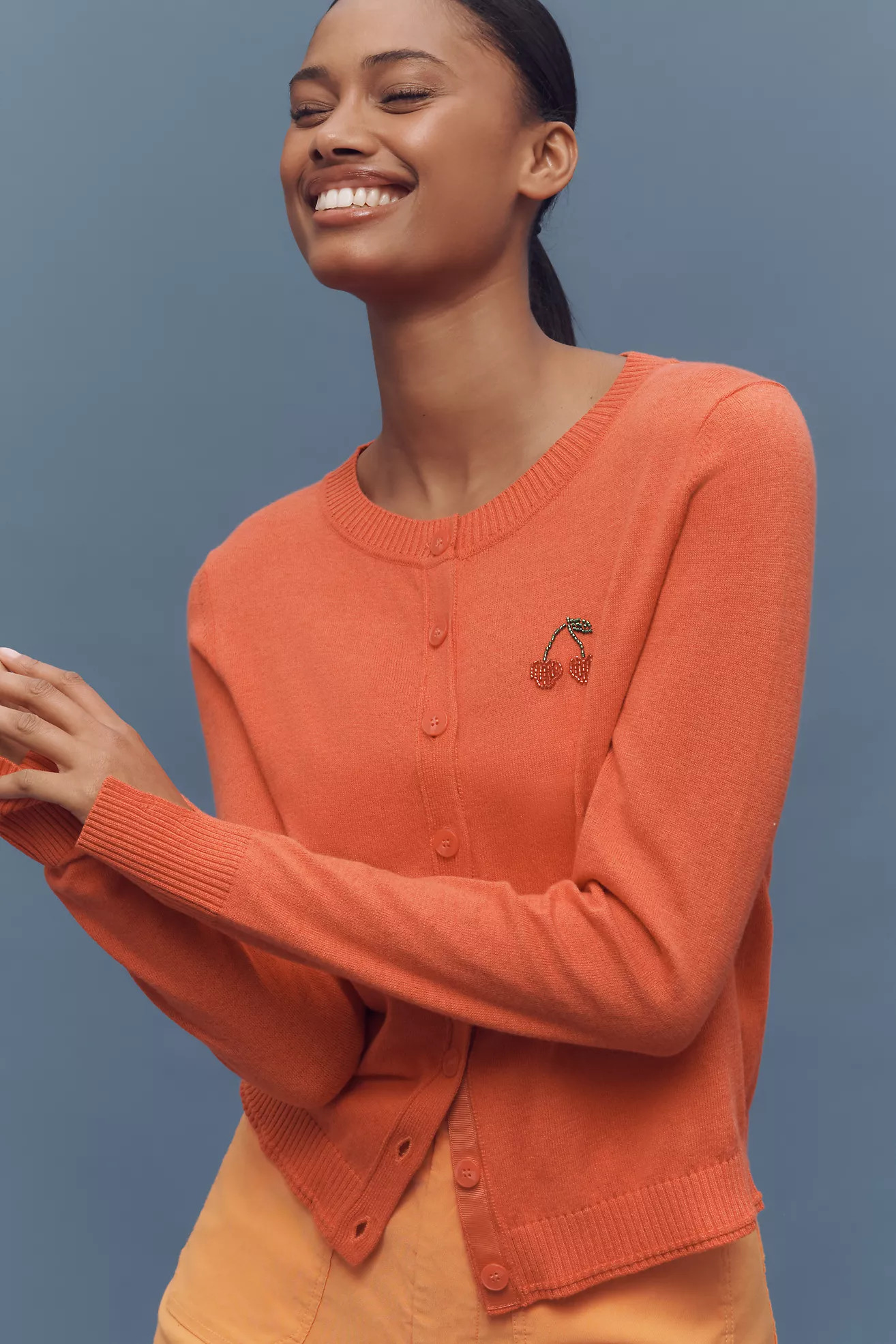 Maeve Icon Crew-Neck Cardigan Sweater | Anthropologie (US)