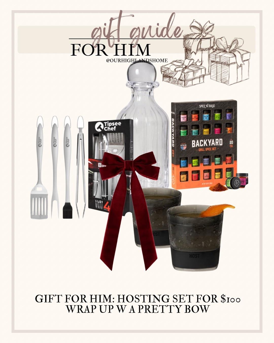 gift guide for him. drinking and grilling gift set for the man that loves to host and entertain 

#LTKGiftGuide #LTKMens #LTKHoliday