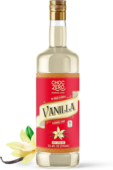 ChocZero Sugar Free Vanilla Syrup for Coffee - Keto Flavoring Syrups - Low Calorie Simple Syrup f... | Amazon (US)