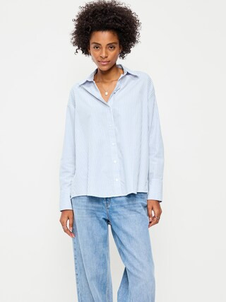 Tie-Back Button-Down Shirt | Old Navy (US)