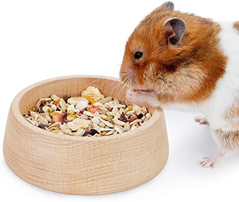 Niteangel Wooden Hamster Feeding Bowl - Small Animal Food Dish for Dwarf Syrian Hamsters Gerbils ... | Amazon (US)