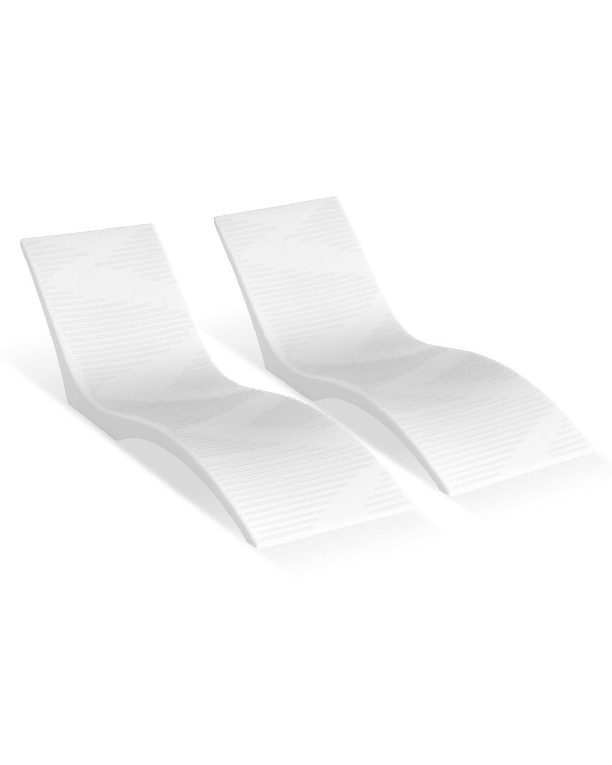 VEVOR - In-Pool Lounge Chairs, Set of 2 Chaise Lounger, Inside Pool Lounge Chairs for up to 5" Water Depths, for All Pool Types - White | Best Buy U.S.