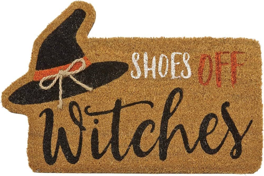 Mud Pie Halloween Fall Home Garden 18" x 28" Woven Coir with Rubber Back Floor Door Mat - Witch | Amazon (US)