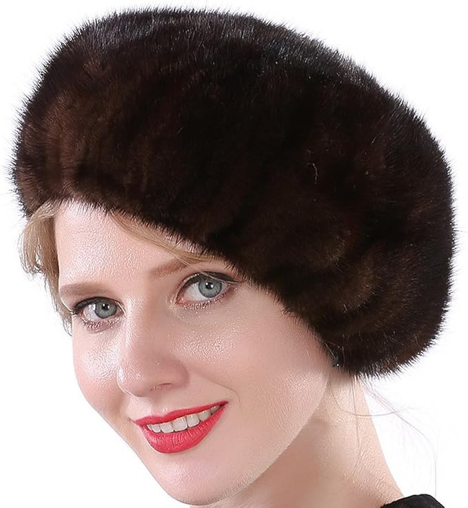 Valpeak Women Winter Berets Real Mink Tail Fur Hat | Amazon (US)