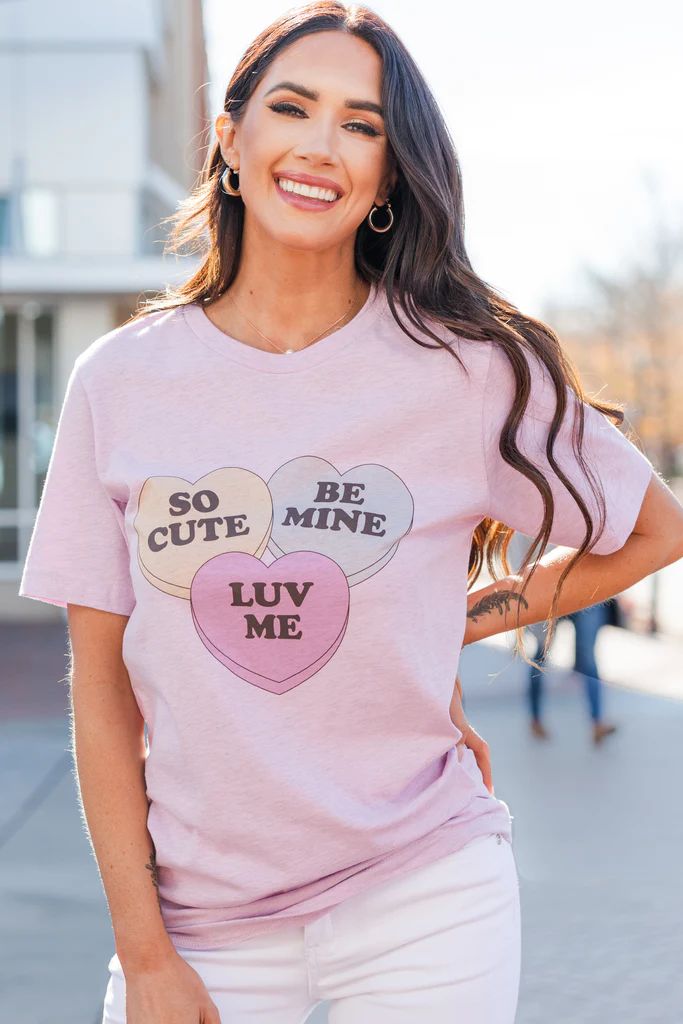 Candy Hearts Prism Lilac Graphic Tee | The Mint Julep Boutique