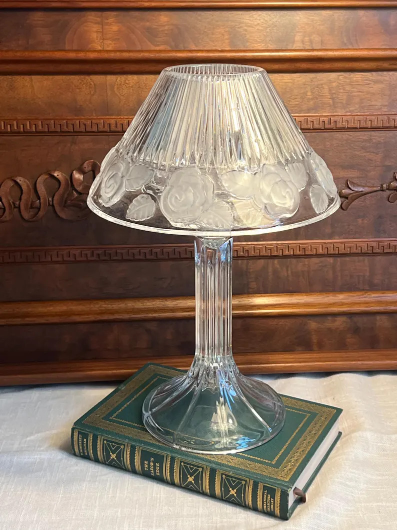 Vintage 13" Tall Royal Limited Crystal 2-piece Floral Fairy Lamp ~ Crystal Candle Holder ~ Grandm... | Etsy (US)