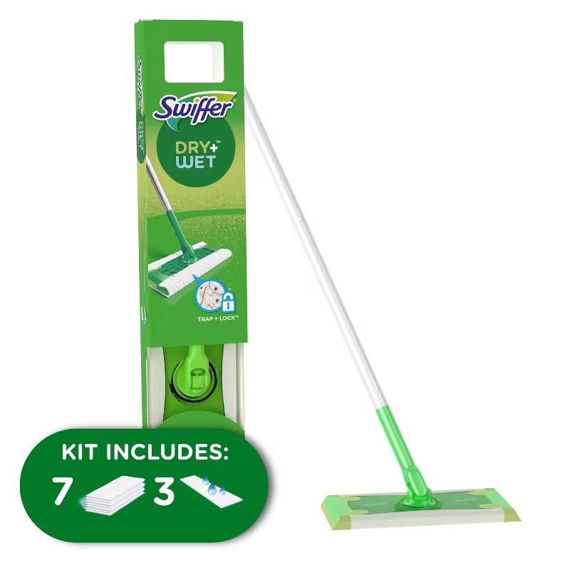 Swiffer Sweeper 2-in-1 Dry + Wet Floor Mopping and Sweeping Kit 1 Sweeper, 7 Dry Cloths, 3 Wet Cl... | Target