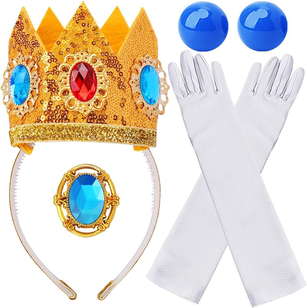Princess Peach Crown Accessories Kit,Princess Peach Daisy Rosalina Dress Up Accessories for Women... | Amazon (US)