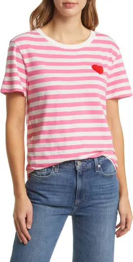 Stripe Heart T-Shirt | Nordstrom