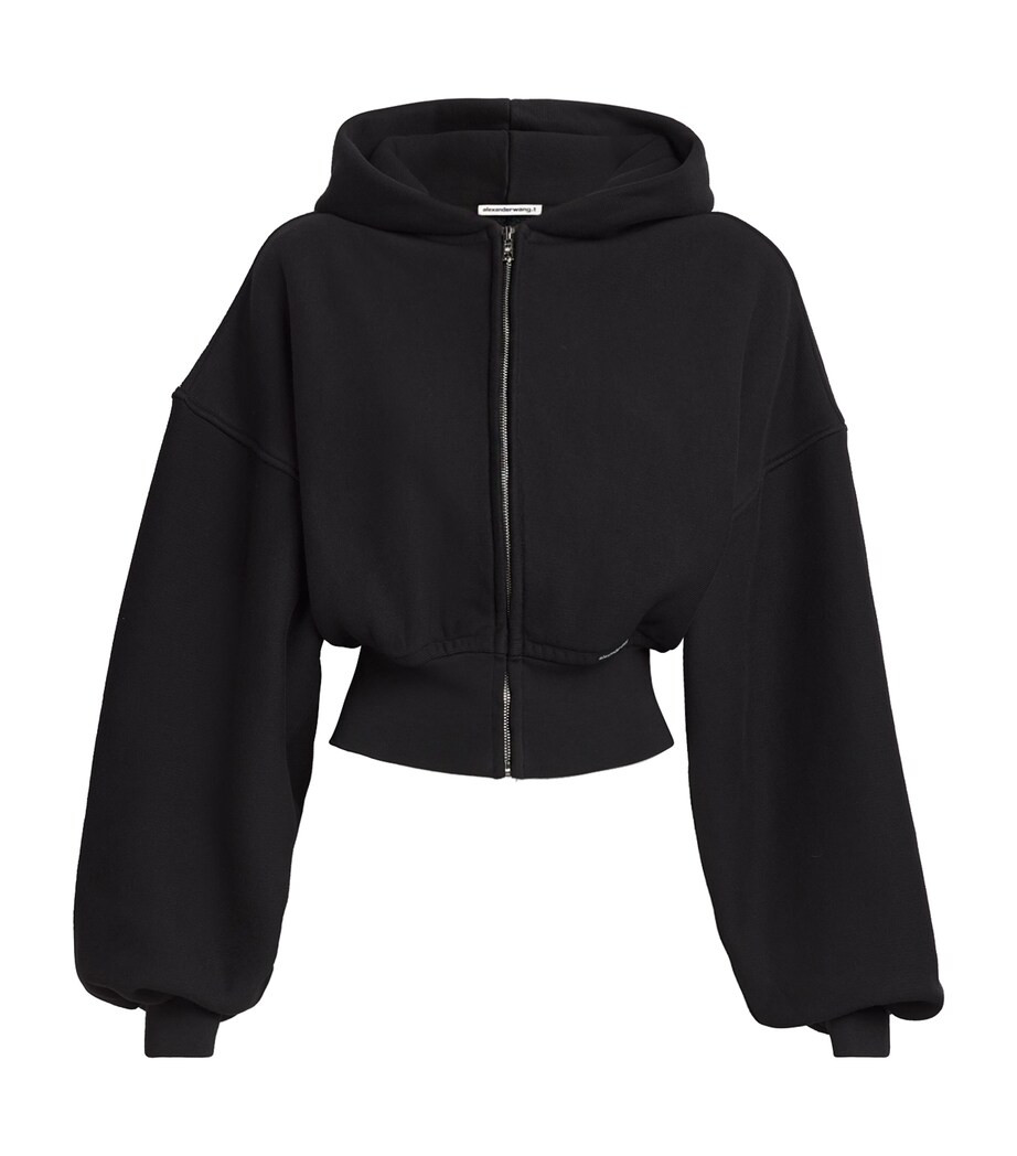 Cotton Cropped Zip-Up Hoodie | Harrods