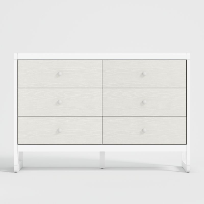 Arlyn Two-Tone White Wood 6-Drawer Kids Dresser + Reviews | Crate & Kids | Crate & Barrel