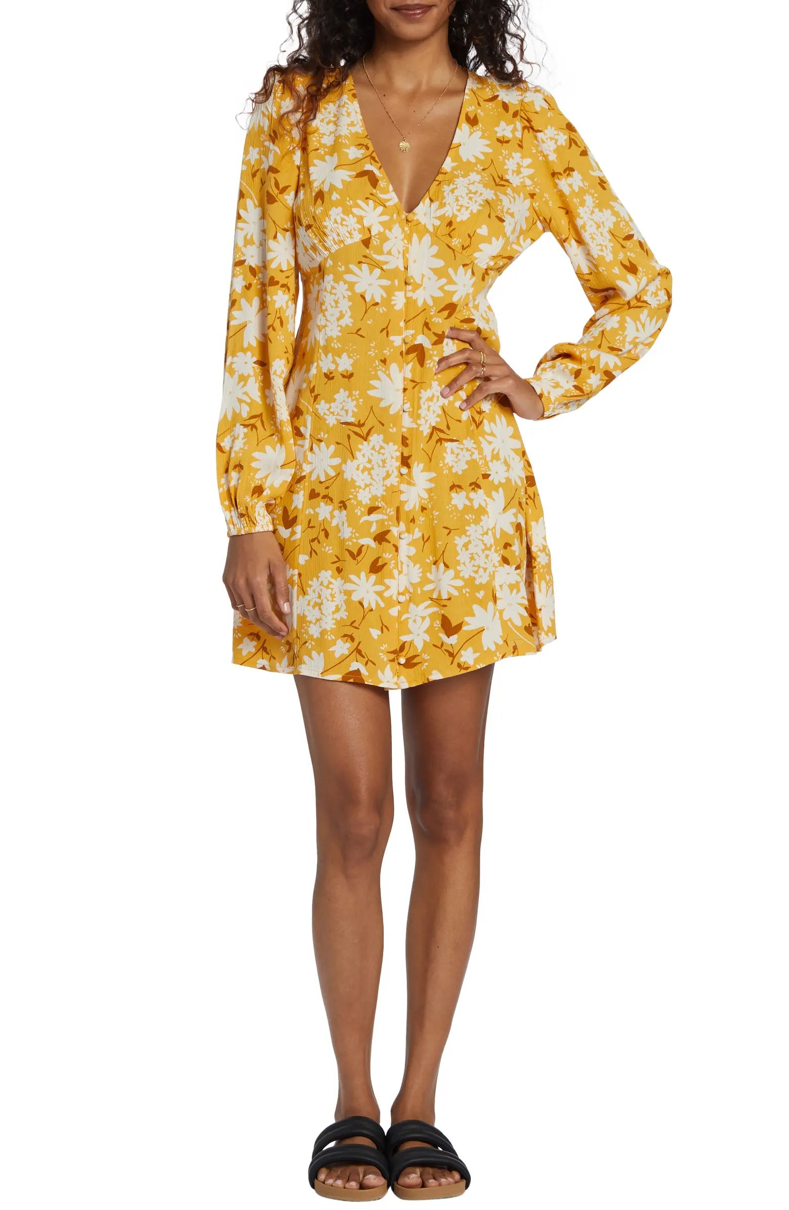 Night Out Floral Long Sleeve Button-Up Dress | Nordstrom