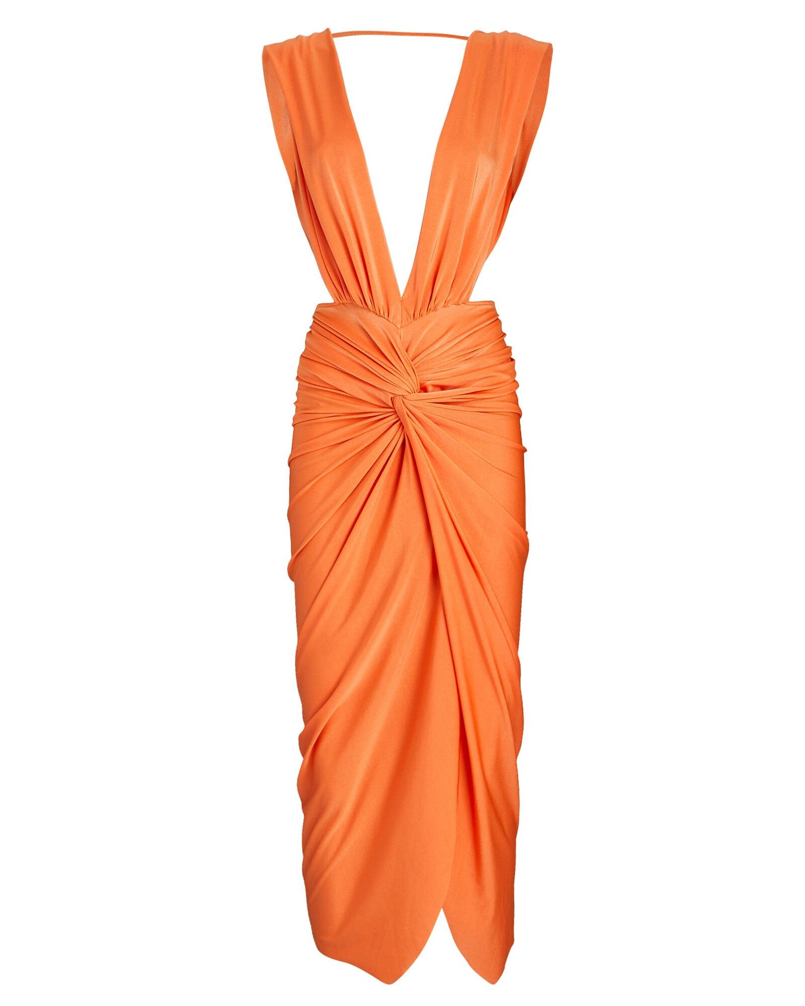 Mia Knotted Satin Midi Dress | INTERMIX