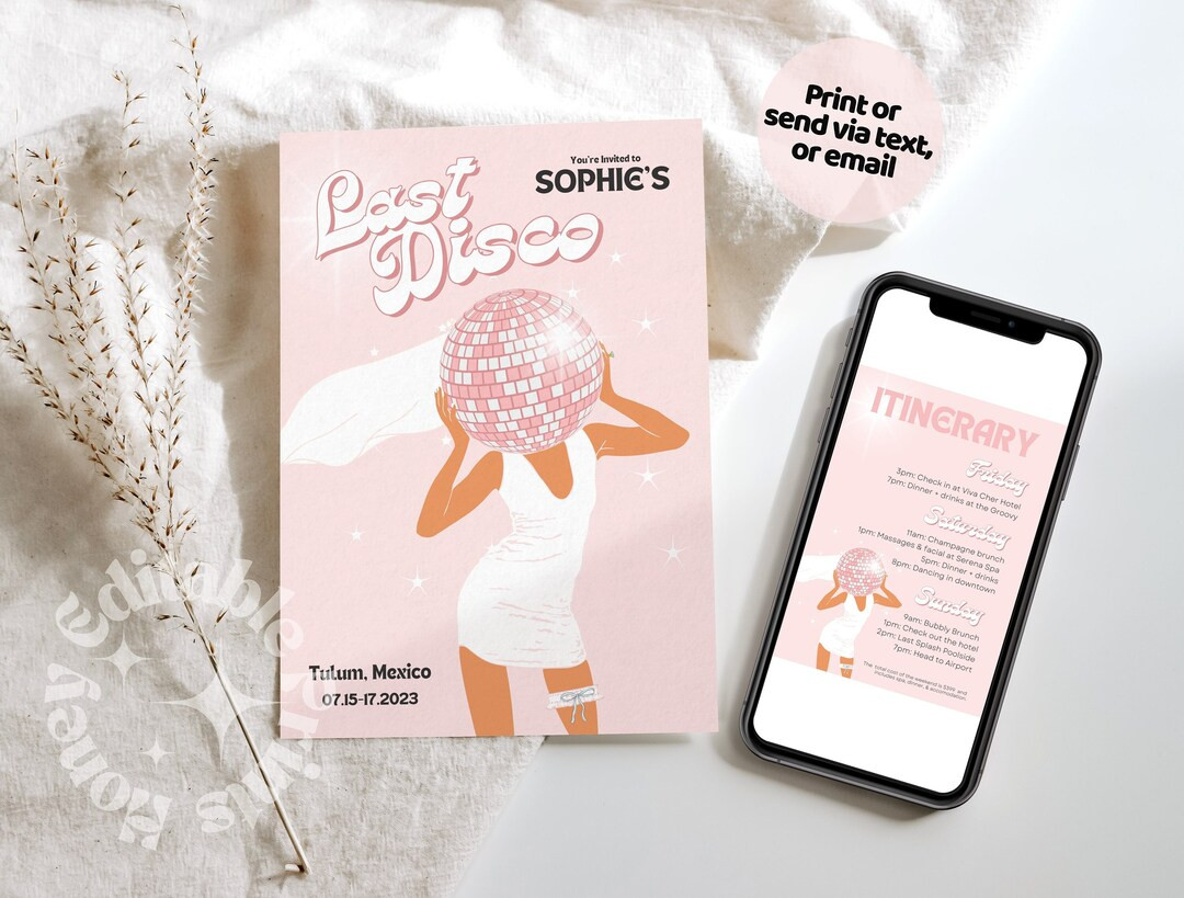 Last Disco Bachelorette Weekend Itinerary Bride Last Disco - Etsy | Etsy (US)