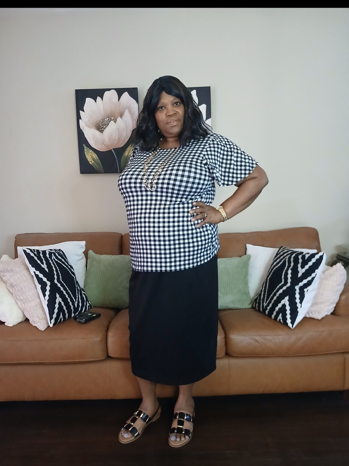 Nothing says classic style like gingham! White and black checks paired with a sleek black skirt is my absolute go-to. #ad

#LTKPlusSize #LTKOver40