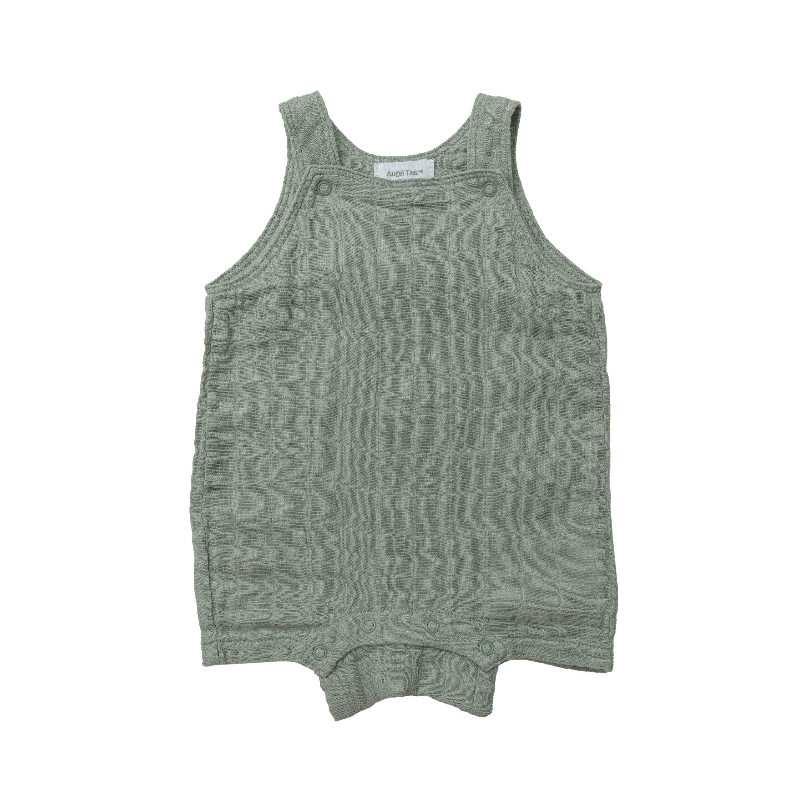 Muslin Overall Shortie, Sage | SpearmintLOVE