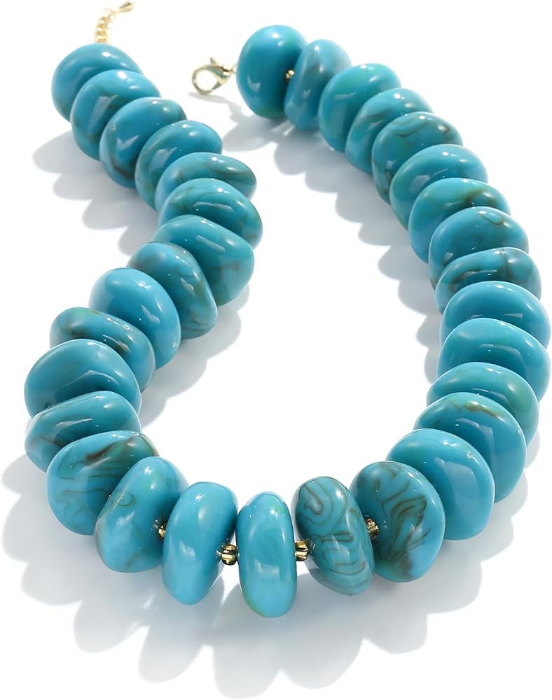 CONRAN KREMIX Colorful Chunky Beaded Necklace for Women,Large Acrylic Bead Choker Statement Neckl... | Amazon (US)