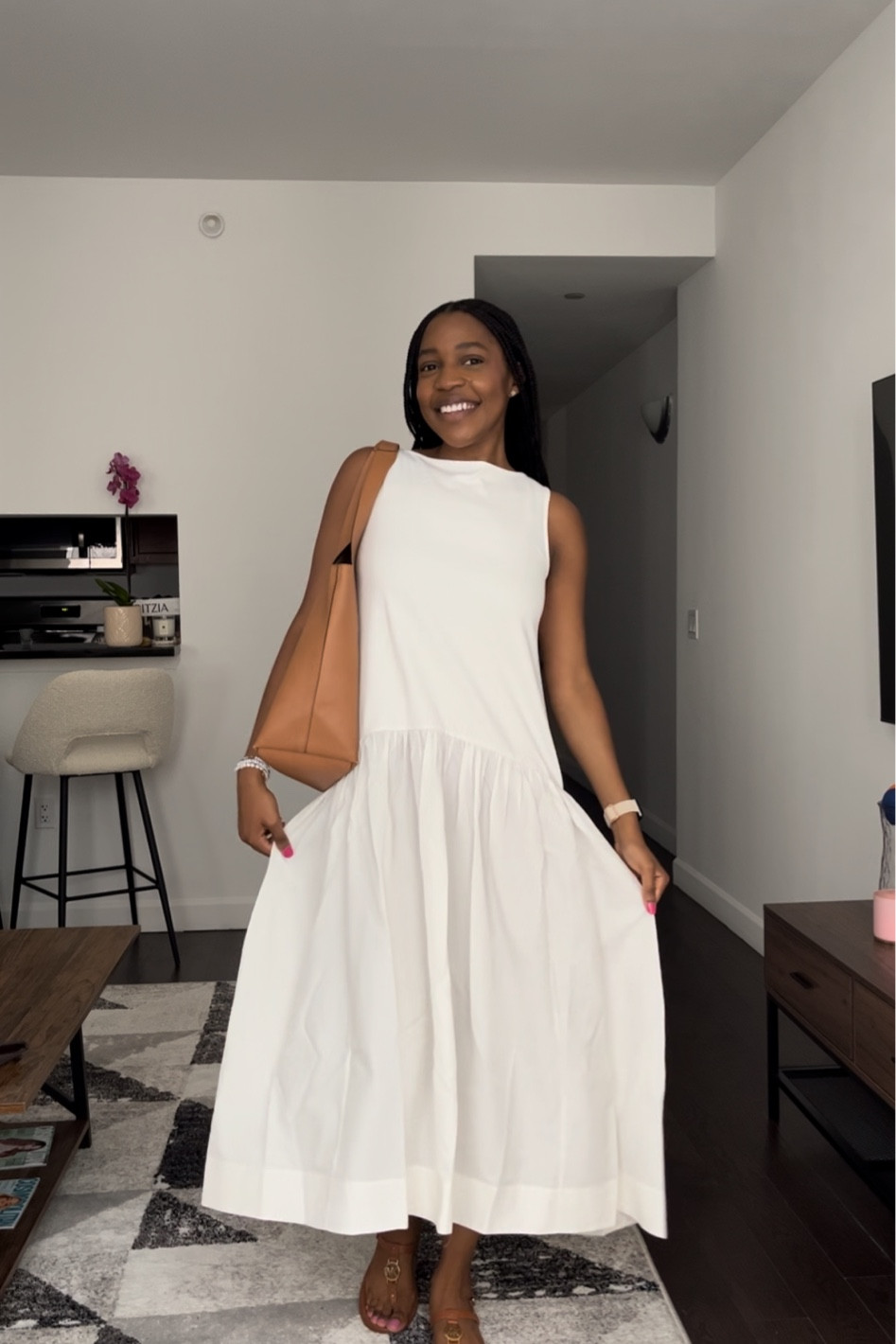 voluminous sleeveless midi dress VOLUMINOUS SLEEVELESS MIDI DRESS