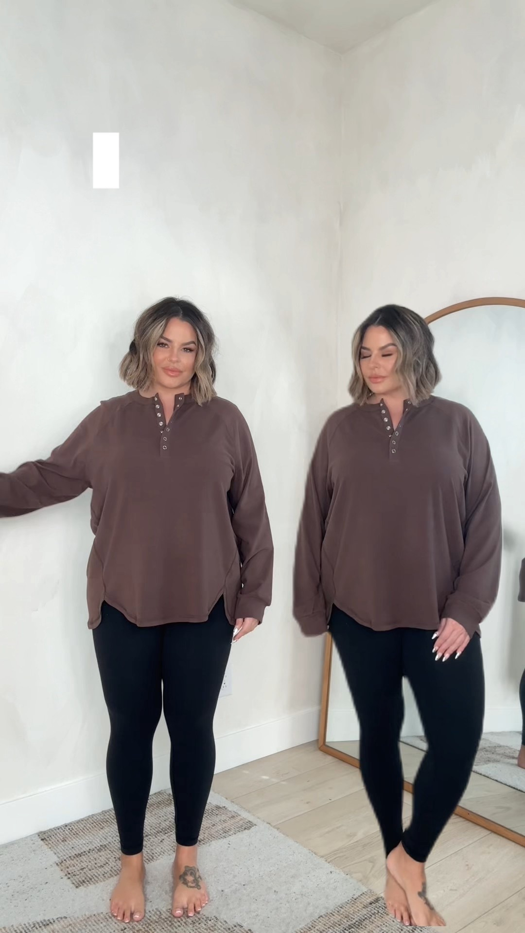 Tops XL 
Leggings L 
#amazon #midsize #outfitideas 