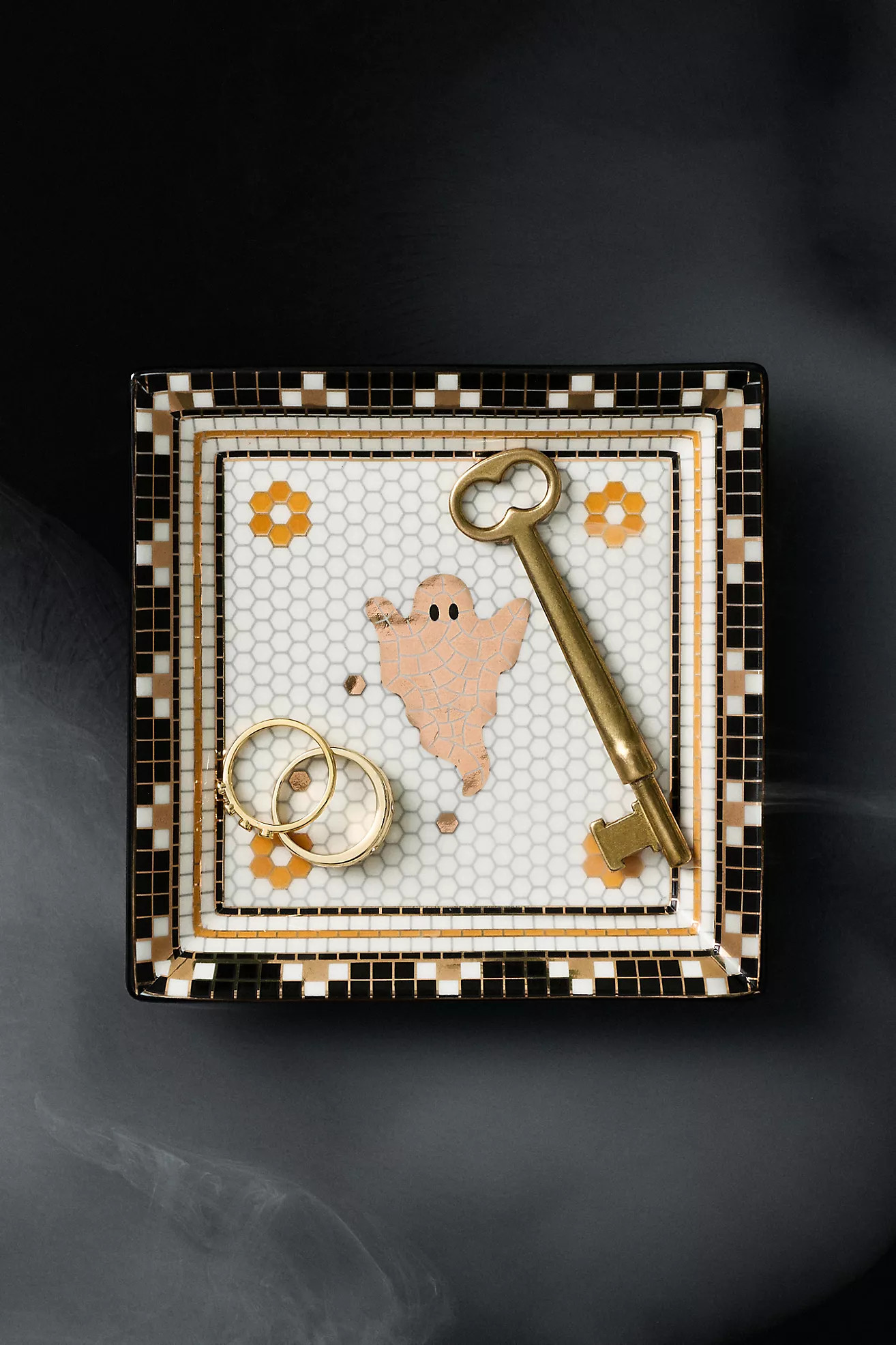 Bistro Tile 24k Gold Accent Halloween Vanity Tray | Anthropologie (US)