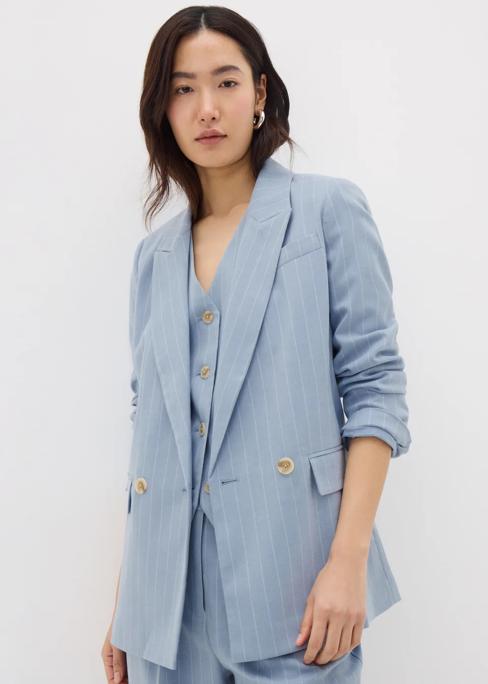 Et Vous Blue Pinstripe Blazer | Matalan (UK)