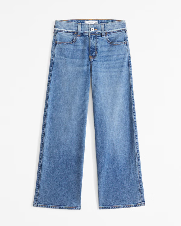 girls high rise wide leg jeans | girls bottoms | Abercrombie.com | Abercrombie & Fitch (US)