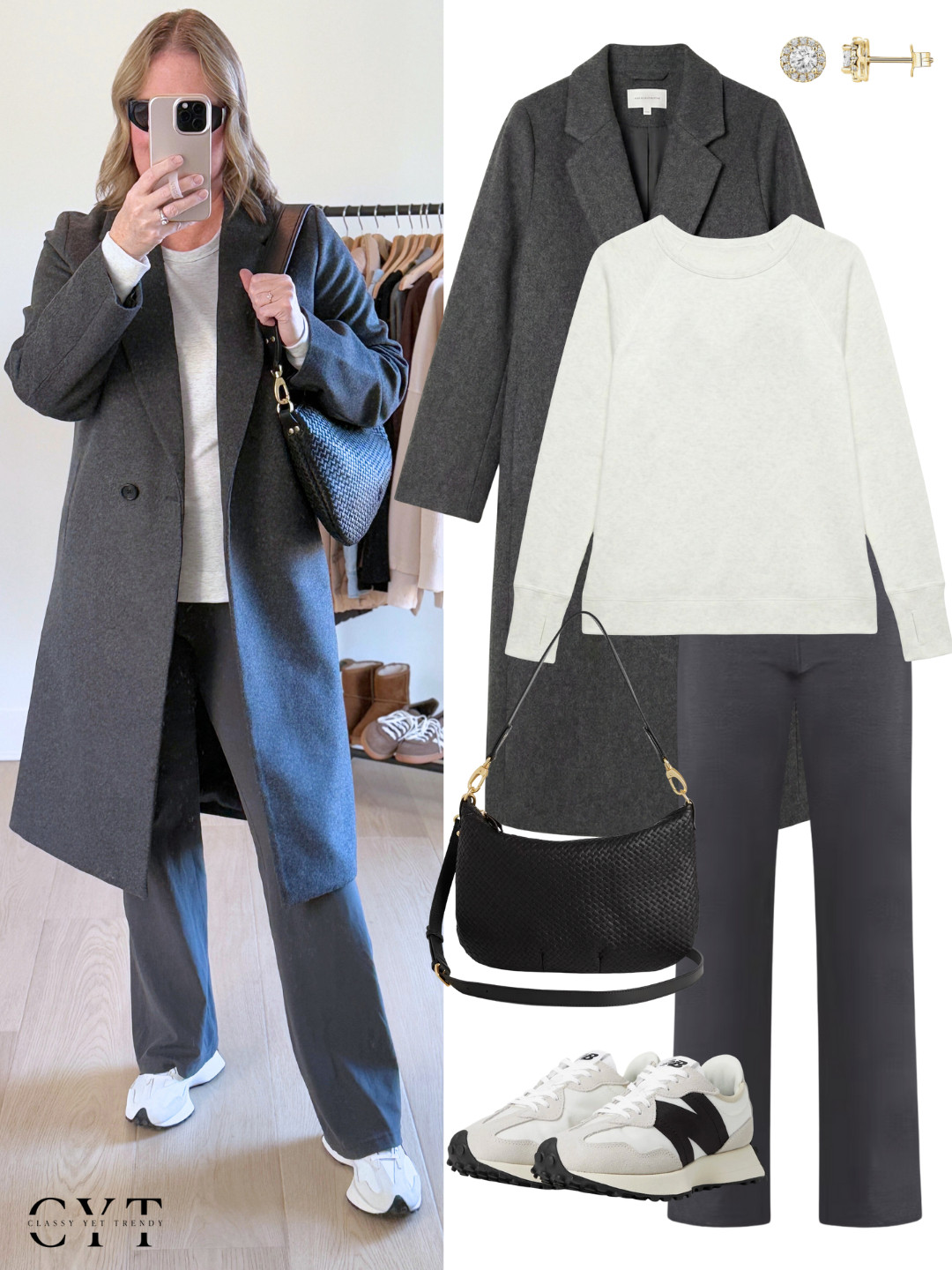 Today’s outfit mixes athleisure with a classic style coat ✔️ Amazon flare leggings, Athlete sweatshirt, New Balance sneakers and Quince wool coat.

how to style, winter outfit, elevated casual outfit, cozy outfit

#stylehacks #stylingtips #howtostyle #founditonamazon #athleisureoutfit  

 #LTKMidsize #LTKTall #LTKFindsUnder100