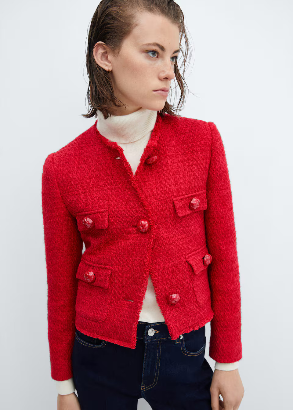 Pocket tweed jacket -  Women | Mango USA | MANGO (US)