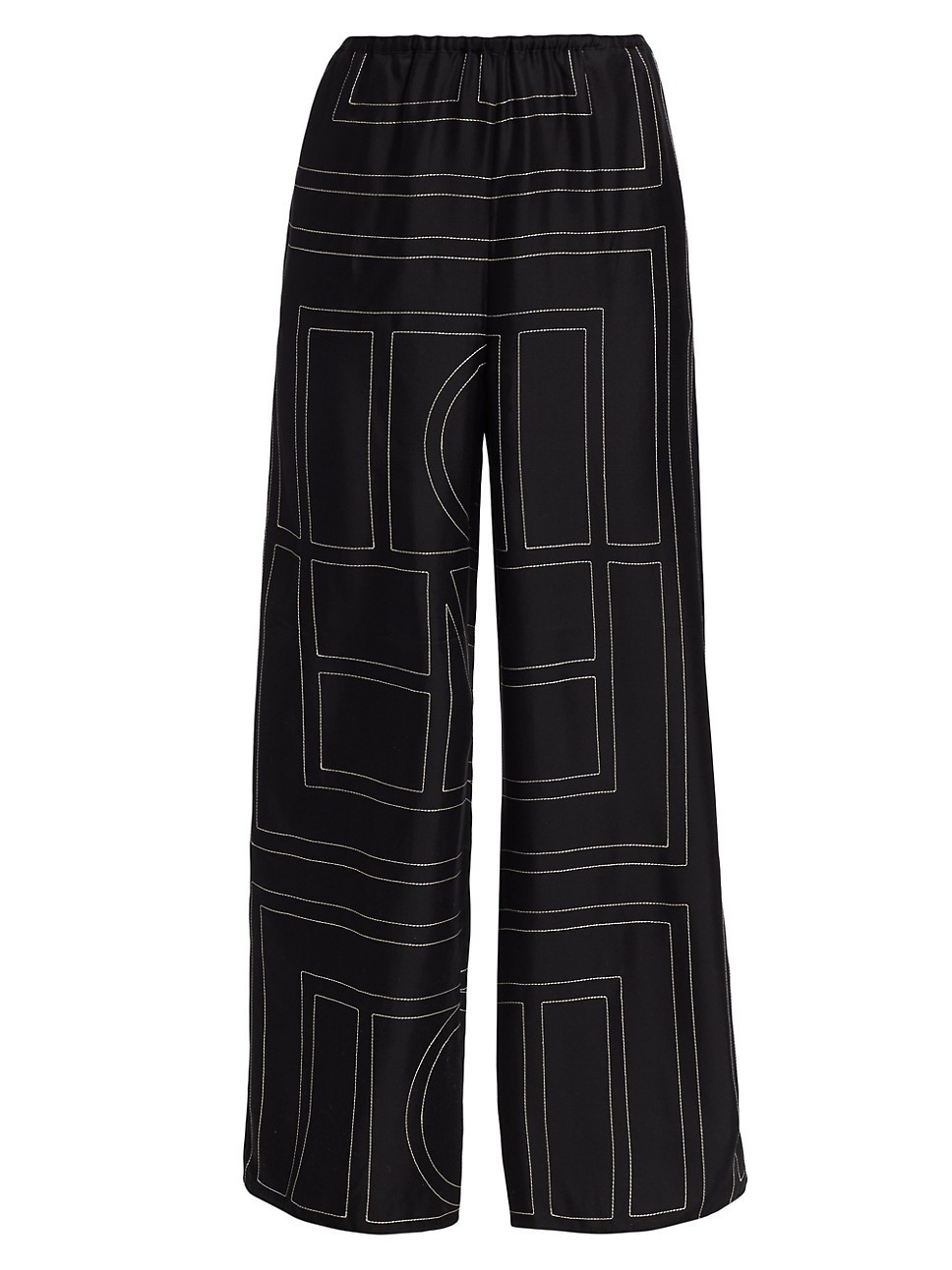 Monogram Stitch Silk Pants | Saks Fifth Avenue