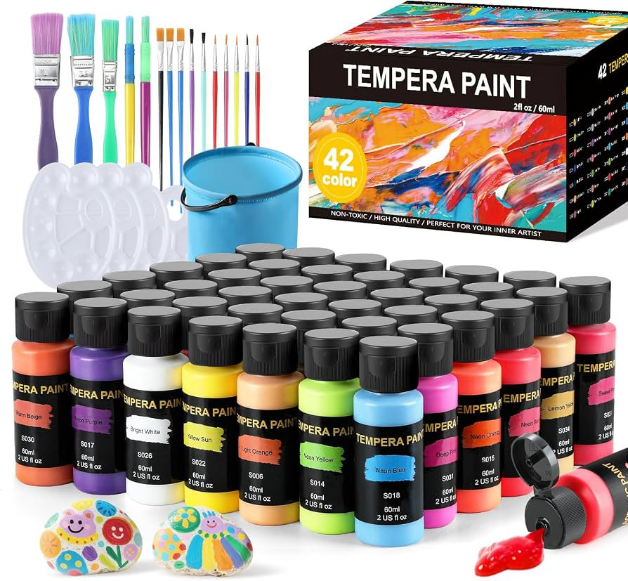 TMOL Washable Paint for Kids 42 Colors,Non-Toxic, Safe & Washable for Toddlers, Tempera Paint wit... | Amazon (US)