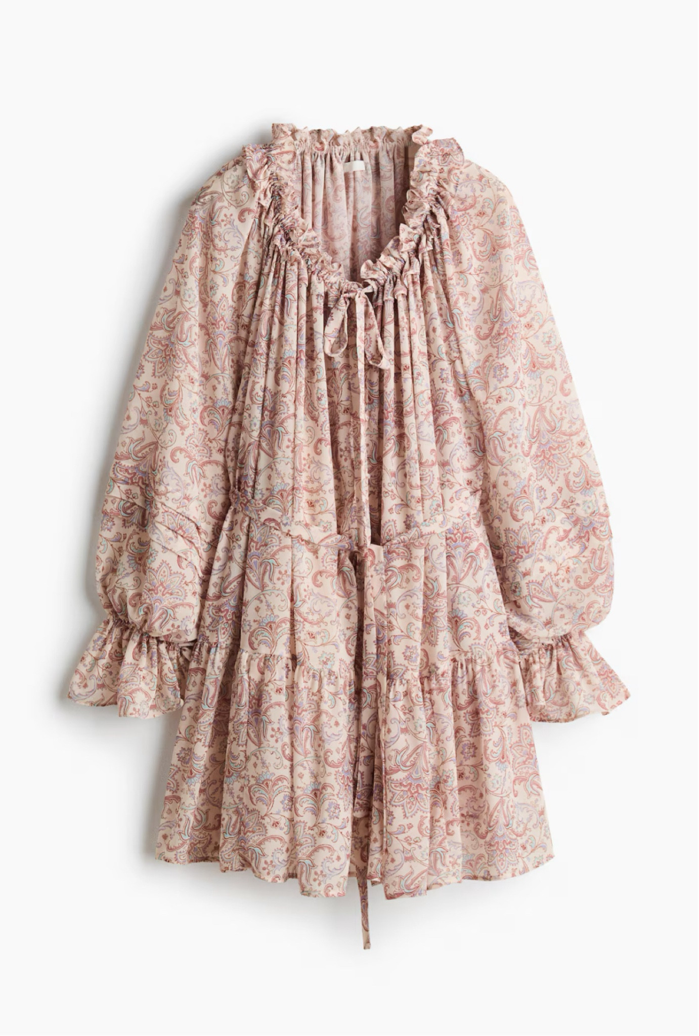 Blush pink patterned tiered tunic dress 

#LTKSeasonal